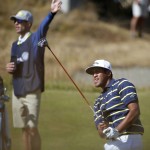 
              Tony Finau watches his tee shot on the 18th hole during the second round of the U.S. Open golf tournament at Chambers Bay on Friday, June 19, 2015 in University Place, Wash. (AP Photo/Lenny Ignelzi)
            