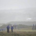 
              Marshals stand in the rough on the sixth hole during a practice round at the British Open Golf Championship at the Old Course, St. Andrews, Scotland, Wednesday, July 15, 2015. (AP Photo/Alastair Grant)
            