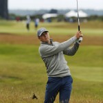 
              United States’ Jordan Spieth plays a shot from the rough on hole 15 during a practice round at the British Open Golf Championship at the Old Course, St. Andrews, Scotland, Tuesday, July 14, 2015. (AP Photo/Jon Super)
            