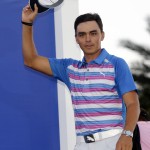 
              Rickie Fowler is introduced as The Players Championship golf tournament winner Sunday, May 10, 2015, in Ponte Vedra Beach, Fla. Fowler won in a sudden death playoff against Kevin Kisner. (AP Photo/Lynne Sladky)
            