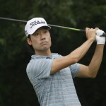 
              Kevin Na watch his tee shot on the sixth hole during the third round of the Colonial golf tournament Saturday, May 23, 2015, in Fort Worth, Texas. (AP Photo/LM Otero)
            