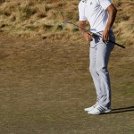 
              Dustin Johnson misses his eagle putt on the 18th hole during the final round of the U.S. Open golf tournament at Chambers Bay on Sunday, June 21, 2015 in University Place, Wash. (AP Photo/Matt York)
            