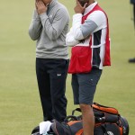 
              United States’ Jordan Spieth, left, and his caddie Michael Greller after finishing the final round at the British Open Golf Championship at the Old Course, St. Andrews, Scotland, Monday, July 20, 2015. (AP Photo/Jon Super)
            
