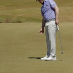 
              Branden Grace, of South Africa, reacts to his putt on the 13th hole during the second round of the U.S. Open golf tournament at Chambers Bay on Friday, June 19, 2015 in University Place, Wash. (AP Photo/Charlie Riedel)
            