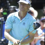 
              Bernhard Langer, of Germany, watches his tee shot on the first hole in the final round of the U.S. Senior Open golf tournament at Del Paso Country Club in Sacramento, Calif., Sunday, June 28, 2015. (AP Photo/Rich Pedroncelli)
            