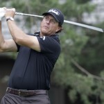 
              Phil Mickelson tees off on the second tee during the third round of the Memorial golf tournament Saturday, June 6, 2015, in Dublin, Ohio. (AP Photo/Jay LaPrete)
            