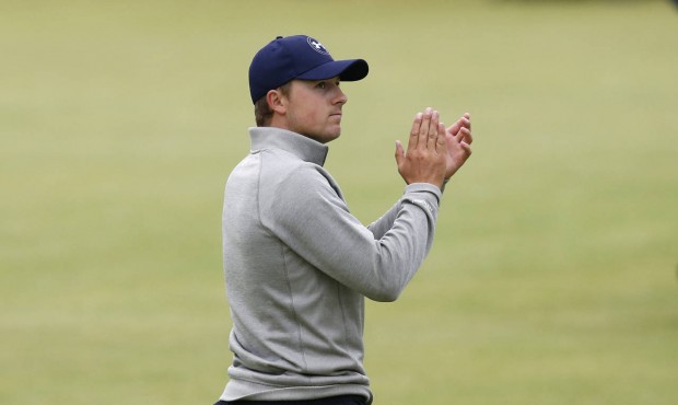United States’ Jordan Spieth applauds after finishing the final round at the British Open Gol...