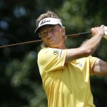 
              Bernhard Langer, of Germany, tees off on the second hole during the final round of the Senior Players Championship golf tournament in Belmont, Mass., Sunday, June 14, 2015. (AP Photo/Michael Dwyer)
            