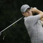 
              Jordan Spieth watches his tee shot on the sixth hole during the third round of the Colonial golf tournament, Saturday, May 23, 2015, in Fort Worth, Texas. (AP Photo/LM Otero)
            