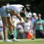 
              Michelle Wie putts fourth hole of the first round of the ShopRite LPGA Classic golf tournament, Friday, May 29, 2015, in Galloway Township, N.J. (AP Photo/Mel Evans)
            