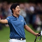 
              South Korea's Byeong Hun An gestures, after winning the  2015 BMW PGA Golf Championship,  at the Wentworth golf club, in Virginia Water, England, Sunday May 24, 2015. (Adam Davy/PA via AP) UNITED KINGDOM OUT 
            