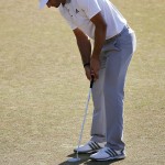 
              Dustin Johnson three putts the 18th hole during the final round of the U.S. Open golf tournament at Chambers Bay on Sunday, June 21, 2015 in University Place, Wash. (AP Photo/Lenny Ignelzi)
            