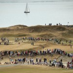 
              Fans watch during the first round of the U.S. Open golf tournament at Chambers Bay on Thursday, June 18, 2015 in University Place, Wash. (AP Photo/Charlie Riedel)
            