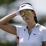 
              Michelle Wie waits to start play in the first round of the ShopRite LPGA Classic golf tournament, Friday, May 29, 2015, in Galloway Township, N.J. (AP Photo/Mel Evans)
            