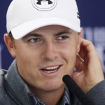 
              United States’ Jordan Spieth speaks during a news conference ahead of a practice round at the British Open Golf Championship at the Old Course, St. Andrews, Scotland, Wednesday, July 15, 2015. (AP Photo/Peter Morrison)
            