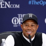 
              United States’ Tiger Woods speaks during a news conference ahead of a practice round at the British Open Golf Championship at the Old Course, St. Andrews, Scotland, Tuesday, July 14, 2015. (AP Photo/Jon Super)
            