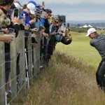
              United States’ Jordan Spieth plays from the rough on hole 16 during a practice round at the British Open Golf Championship at the Old Course, St. Andrews, Scotland, Wednesday, July 15, 2015. (AP Photo/David J. Phillip)
            