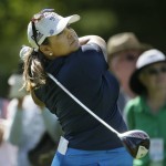 
              Lizette Salas drives on the 16th hole during the first round of the Meijer LPGA Classic golf tournament at Blythefield Country Club, Thursday, July 23, 2015, in Belmont, Mich. (AP Photo/Carlos Osorio)
            
