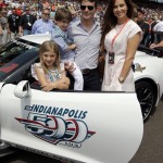 
              NASCAR driver Jeff Gordon poses with his family before driving the pace car for the 99th running of the Indianapolis 500 auto race at Indianapolis Motor Speedway in Indianapolis, Sunday, May 24, 2015.  (AP Photo/Darron Cummings)
            