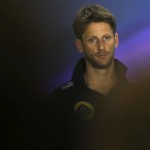 
              Lotus driver Romain Grosjean of France listens questions during a press conference before the Hungarian Formula One Grand Prix meeting at Hungaroring circuit near Budapest, Hungary, Thursday, July 23, 2015. The Hungarian Formula One Grand Prix will be held on Sunday July 26. (AP Photo/Darko Vojinovic)
            