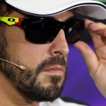 
              McLaren driver Fernando Alonso of Spain gestures during a press conference at the Barcelona Catalunya racetrack in Montmelo, just outside Barcelona, Spain, Thursday, May 7, 2015. The Formula One race will be held on Sunday. (AP Photo/Manu Fernandez)
            