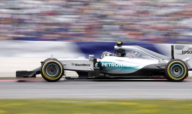 Mercedes driver Nico Rosberg of Germany steers his car during the first practice session prior to t...