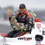 
              Juan Pablo Montoya, of Colombia, poses in his car during the traditional winners photo session at Indianapolis Motor Speedway in Indianapolis, Monday, May 25, 2015. Montoya won the 99th running of the Indianapolis 500 auto race on Sunday.  (AP Photo/Michael Conroy)
            