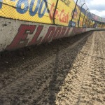 
              The wet dirt at Eldora Speedway is shown Monday, July 20, 2015 in Rossburg, Ohio. Persistent rains and the tightest turnaround in the history of the track has the Eldora Speedway staff in an all-out grind before Wednesday night's, July 22,  Truck Series race, one of the marquee events on the NASCAR schedule. (AP Photo/Jenna Fryer)
            