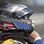 
              Marco Andretti fastens his helmet as he prepares to drive during practice for the Indianapolis 500 auto race at Indianapolis Motor Speedway in Indianapolis, Wednesday, May 13, 2015.  (AP Photo/AJ Mast)
            