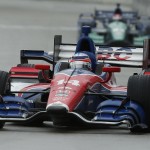 
              Takuma Sato, of Japan, drives during the second race of the IndyCar Detroit Grand Prix auto racing doubleheader Sunday, May 31, 2015,in Detroit. (AP Photo/Paul Sancya)
            