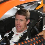 
              Carl Edwards sits in his car before practicing for Sunday's NASCAR Sprint Cup series auto race at Michigan International Speedway, Friday, June 12, 2015, in Brooklyn, Mich. (AP Photo/Bob Brodbeck)
            