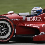 
              Scott Dixon, of New Zealand, steers his car during qualifying for the Grand Prix of Indianapolis auto race at Indianapolis Motor Speedway in Indianapolis, Friday, May 8, 2015.  (AP Photo/Darron Cummings)
            