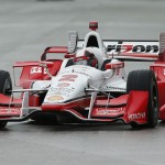 
              Juan Pablo Montoya, of Colombia, drives during the second race of the IndyCar Detroit Grand Prix auto racing doubleheader Sunday, May 31, 2015, in Detroit. (AP Photo/Paul Sancya)
            