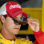 
              Joey Logano leaves the garage area after  practice for Sunday's NASCAR Sprint Cup series auto race at New Hampshire Motor Speedway Friday, July 17, 2015, in Loudon, N.H. (AP Photo/Jim Cole)
            