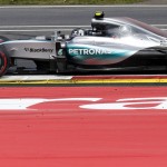 
              Mercedes driver Nico Rosberg of Germany steers his car during the the Formula One Grand Prix race, at the Red Bull Ring in Spielberg, southern Austria, Sunday, June 21, 2015. (AP Photo/Darko Bandic)
            