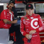 
              Kyle Larson leaves the garage area after the final practice before Sunday's NASCAR Sprint Cup series auto race at New Hampshire Motor Speedway Saturday, July 18, 2015, in Loudon, N.H. (AP Photo/Jim Cole)
            