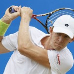 
              Kevin Anderson of South Africa plays a return to Gilles Simon of France  during their semifinal tennis match at the Aegon Championships in London, Saturday, June 20, 2015. (AP Photo/Kirsty Wigglesworth)
            