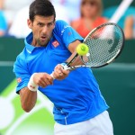 
              Novak Djokovic in action during his match with Alexander Zverev during day four of The Boodles at Stoke Park, near Stoke Poges, England, Friday June 26, 2015. (Mike Egerton/PA via AP)  UNITED KINGDOM OUT  NO SALES  NO ARCHIVE
            