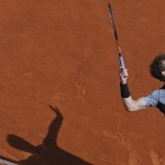 
              Britain's Andy Murray serves in the third round match of the French Open tennis tournament against Australia's Nick Kyrgios at the Roland Garros stadium, in Paris, France, Saturday, May 30, 2015. (AP Photo/David Vincent)
            
