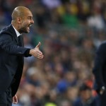 
              Bayern's head coach Pep Guardiola instructs his players during the Champions League semifinal first leg soccer match between Barcelona and Bayern Munich at the Camp Nou stadium in Barcelona, Spain, Wednesday, May 6, 2015.  (AP Photo/Manu Fernandez)
            