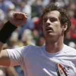
              Britain's Andy Murray clenches his fist after scoring a point in his semifinal match of the French Open tennis tournament against Serbia's Novak Djokovic at the Roland Garros stadium, in Paris, France, Saturday, June 6, 2015. (AP Photo/David Vincent)
            
