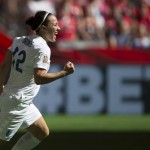 
              England's Lucy Bronze celebrates her goal against Canada during the first half of a quarterfinal of the Women's World Cup soccer tournament, Saturday, June 27, 2015, in Vancouver, British Columbia, Canada. (Darryl Dyck/The Canadian Press via AP
            