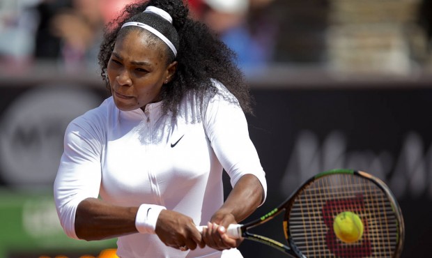 Serena Williams from the US plays her opening match against Ysaline Bonaventure of Belgium, at the ...