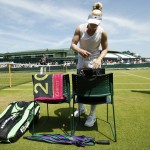 
              Bethanie Mattek-Sands of the United States prepares for the singles match against Belinda Bencic of Switzerland, at the All England Lawn Tennis Championships in Wimbledon, London, Friday July 3, 2015. (AP Photo/Alastair Grant)
            
