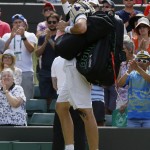 
              John Isner of the United States leaves the court after losing to Marin Cilic of Croatia during their singles match against at the All England Lawn Tennis Championships in Wimbledon, London, Saturday July 4, 2015. Cilic won the match 7-6, 6-7, 6-4, 6-7, 12-10. (AP Photo/Kirsty Wigglesworth)
            