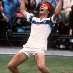 
              FILE - In this July 4, 1981 file photo, John McEnroe celebrates his victory after defeating Bjorn Borg to take the men's singles title at the All-England Lawn Tennis Championships in Wimbledon, London.  A year after losing to Borg, in one of the greatest matches ever played, McEnroe got his revenge ending Borg’s 5 year domination of Wimbledon. The serve-and-volley tactics of McEnroe, who had caused some controversy earlier in the tournament with a couple of foul-mouthed tirades, proved too much for Borg, who lost in four sets. McEnroe would win another two Wimbledons. Borg never graced the tournament again. (AP Photo/Adam Stoltman, File)
            