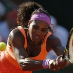 
              Serena Williams of the U.S. returns in her semifinal match of the French Open tennis tournament against Timea Bacsinszky of Switzerland at the Roland Garros stadium, in Paris, France, Thursday, June 4, 2015. (AP Photo/Francois Mori)
            