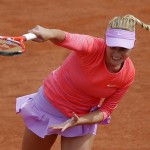 
              Croatia's Donna Vekic serves the ball to Serbia's Ana Ivanovic during their third round match of the French Open tennis tournament at the Roland Garros stadium, Friday, May 29, 2015 in Paris. Ivanovic won 6-0, 6-3.  (AP Photo/Francois Mori)
            