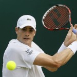 
              John Isner of the United States returns a shot to Matthew Ebden of Australia, during their singles match at the All England Lawn Tennis Championships in Wimbledon, London, Wednesday July 1, 2015. (AP Photo/Kirsty Wigglesworth)
            