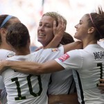 
              United States' Abby Wambach celebrates her goal with her teammates during the first half of a FIFA Women's World Cup soccer match against Nigeria, Tuesday, June 16, 2015 in Vancouver, New Brunswick, Canada (Jonathan Hayward/The Canadian Press via AP) MANDATORY CREDIT
            